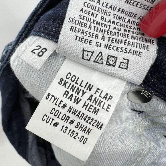 Hudson Collin Flap Skinny Ankle Raw Hem Jeans Dark Wash Blue Jeans Women’s 28 - Picture 8 of 10